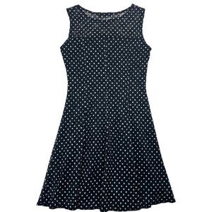 TERRA NOSTRA Polka Dot Dark Navy Blue dress SZ MED